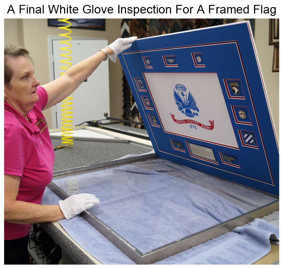 Cindy Performs A Final White Glove Inspection Before Completing The Frame